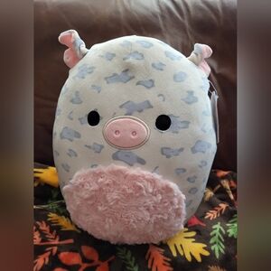 Squishmallows Original 12" Rosie The White Spotted Pig W/pink Swirl Belly.